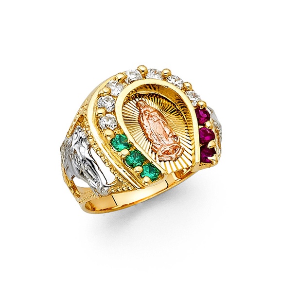 14K Two Tone Gold CZ Men's Ring